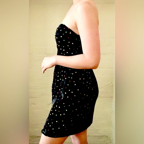 BCBGeneration Strapless Black & Rainbow Mini Dress - Picture 5 of 8